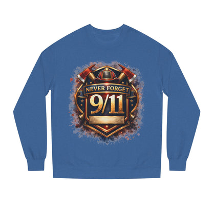 Never Forget 9/11 Sweatshirt — Memorial Firefighter Tribute Crewneck