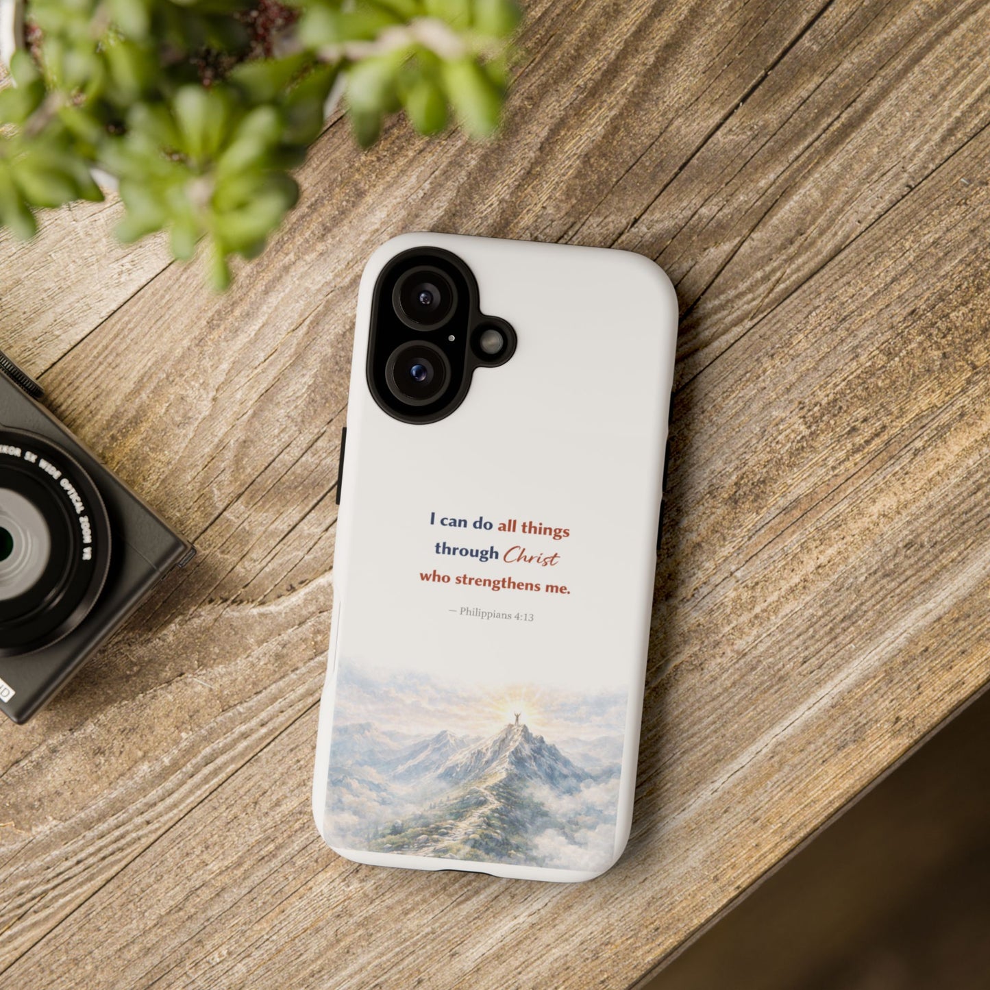 Christian Phone Case – “I Can Do All Things Through Christ” Inspirational Tough Case