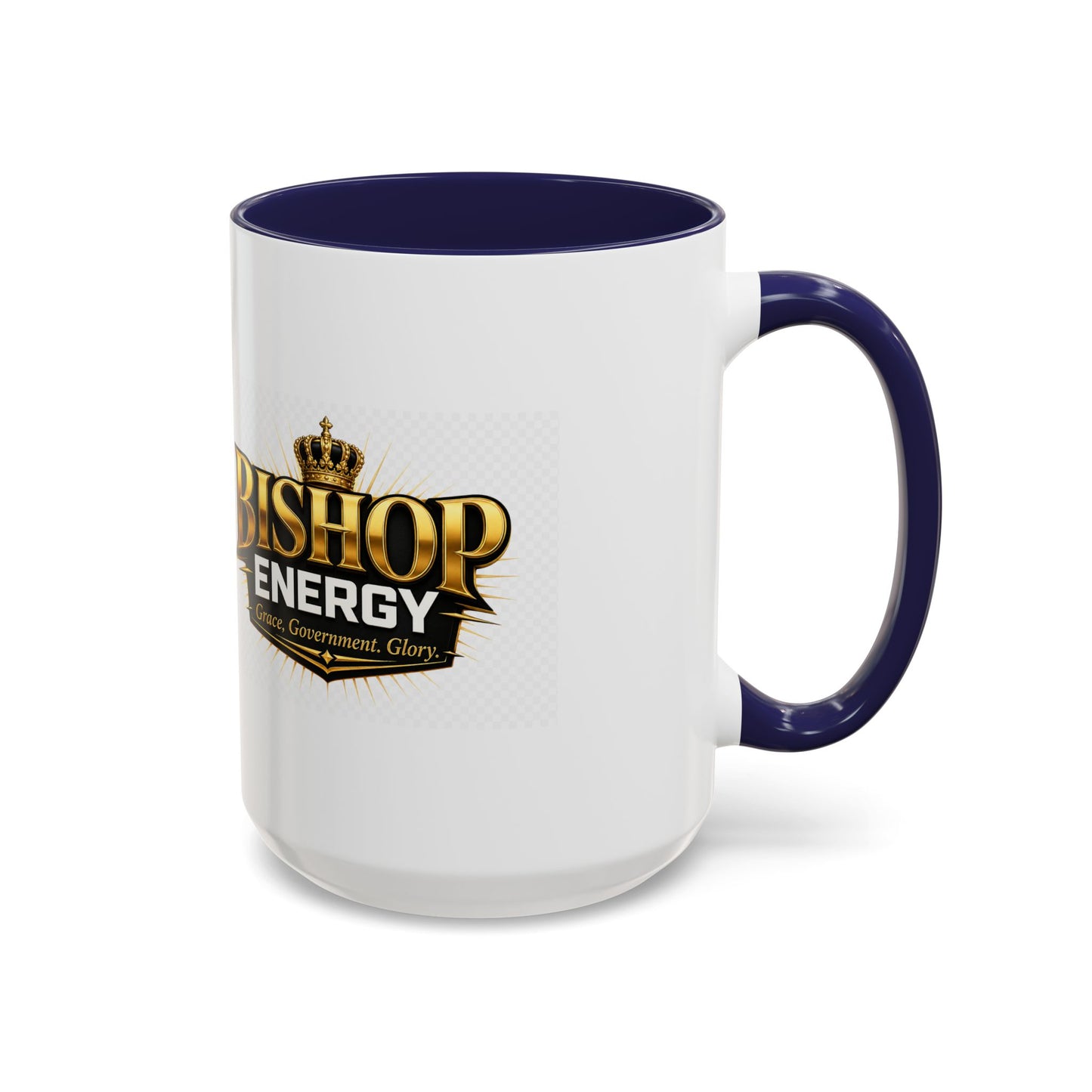 Bishop Energy Coffee Mug — Gold Crown Logo Accent Ceramic Mug (11/15oz)
