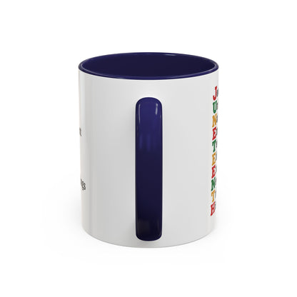 Juneteenth Acronym Accent Coffee Mug – Journey Unity Nation Empowerment (11/15oz)