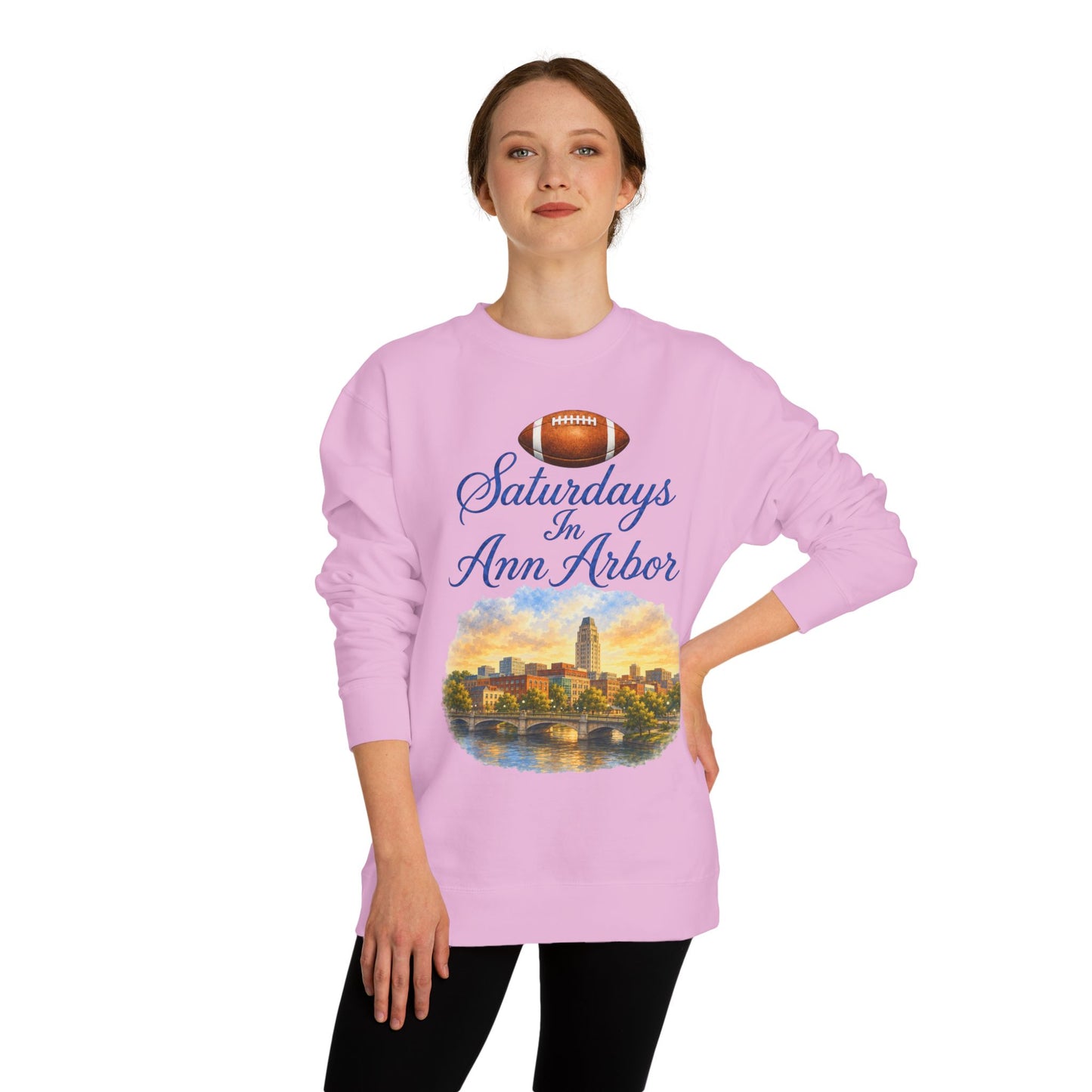 Saturdays in Ann Arbor Sweatshirt — Football Skyline Crewneck