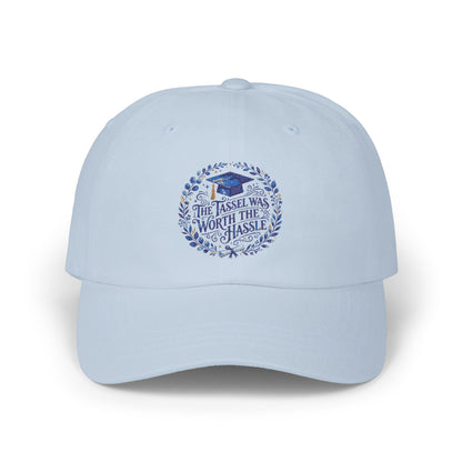 Dad Cap — "The Risk Was Worth Those Nights" Embroidered Floral Graduation Hat