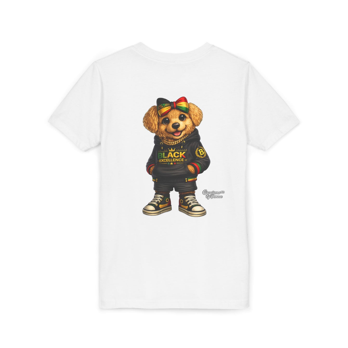 Youth Tee — Rasta Teddy "Black Excellence" Graphic Shirt