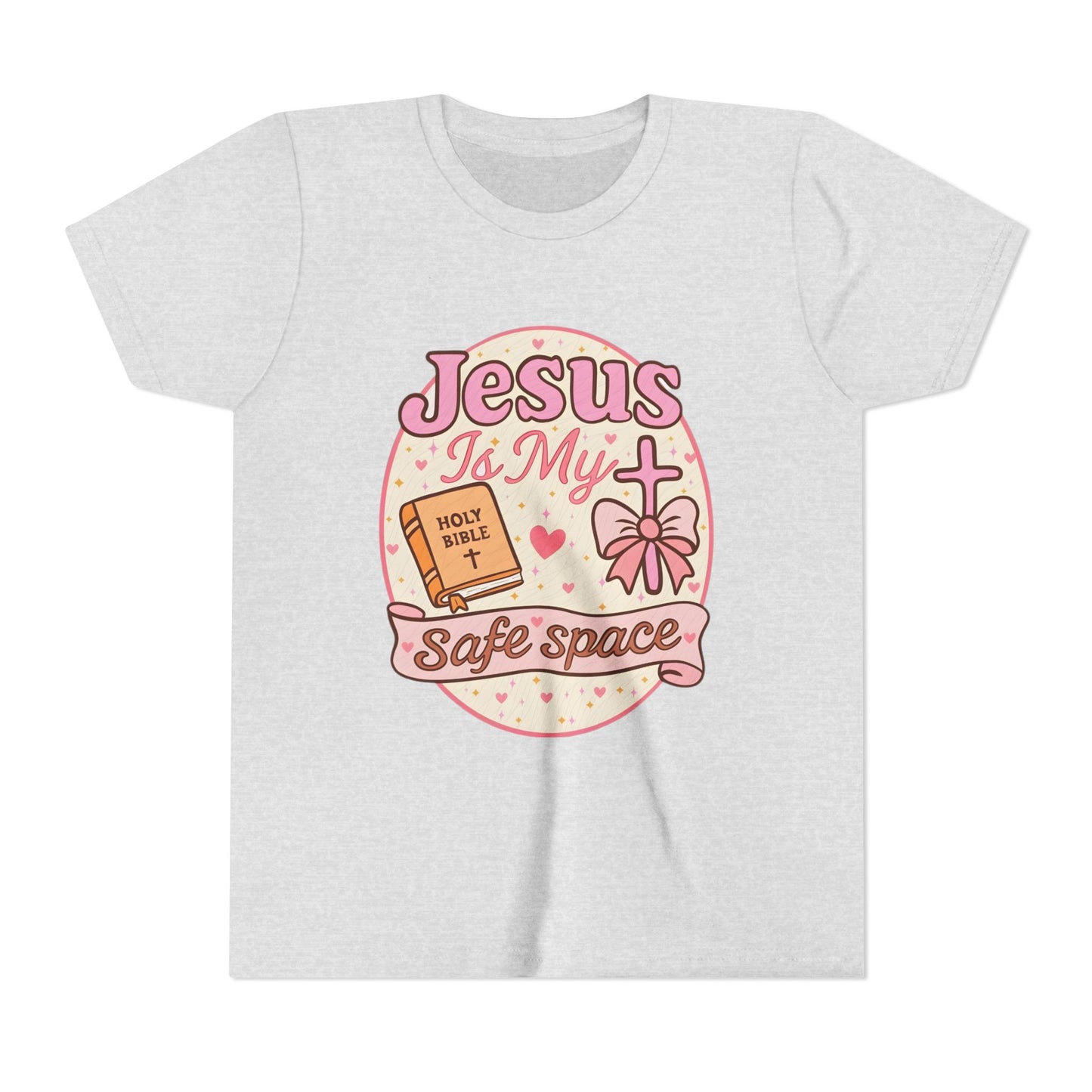 Youth Tee — "Jesus Is My Safe Space" Christian Kids T-Shirt