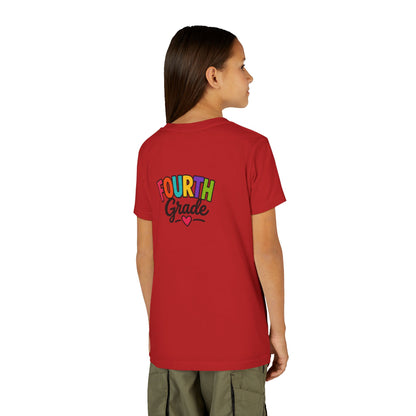 Fourth Grade Youth Tee — Colorful Back-to-School Shirt with Heart