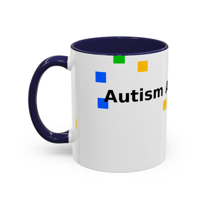 Autism Acceptance Accent Coffee Mug – Colorful Puzzle Square Design (11/15 oz)