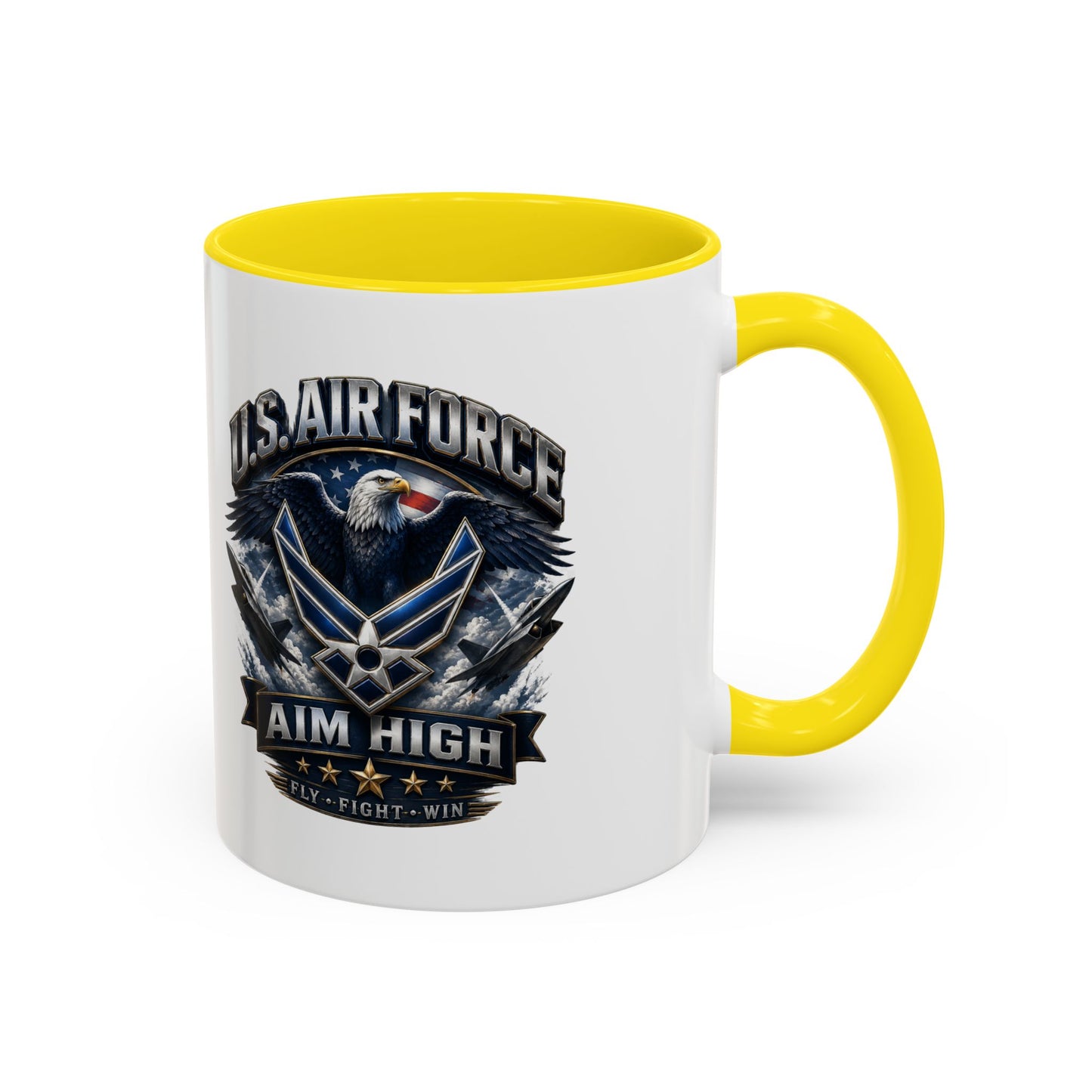 U.S. Air Force Accent Coffee Mug — Aim High Eagle Design (11/15 oz)