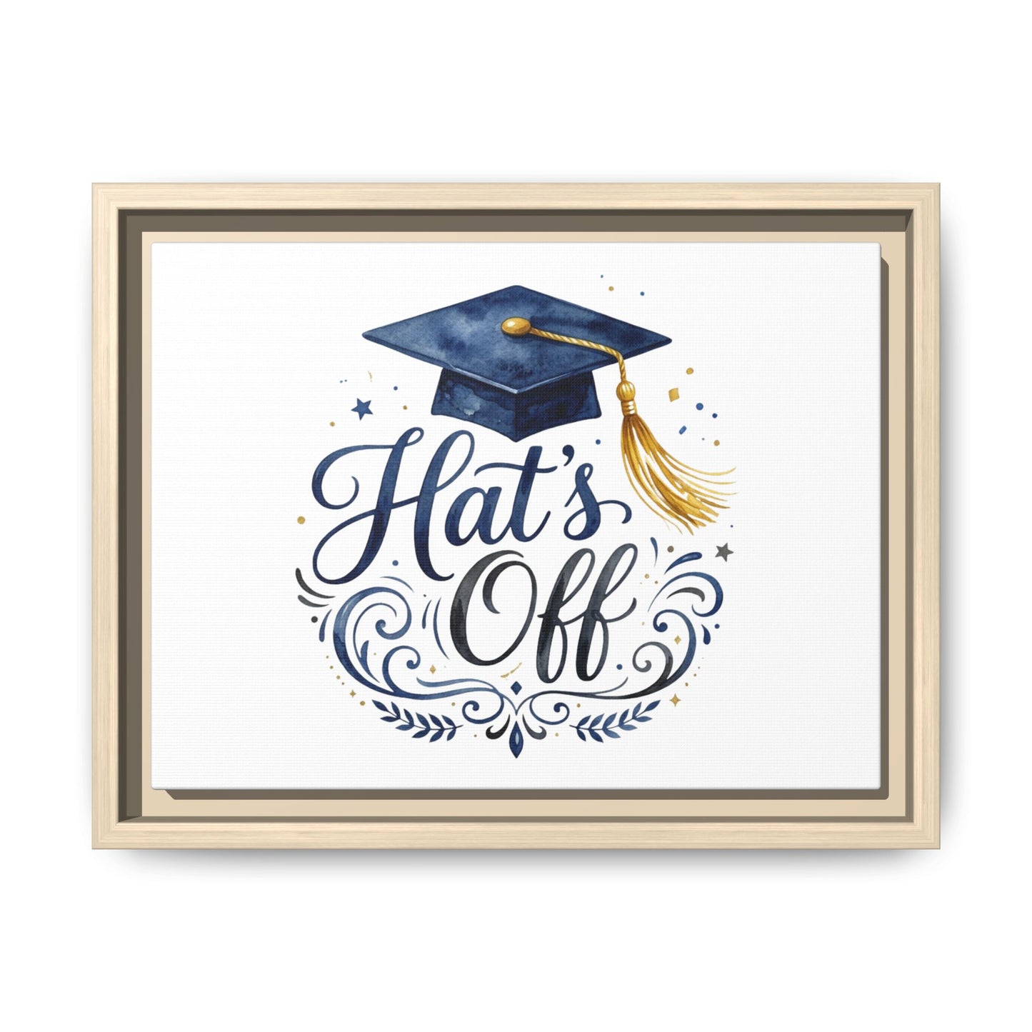 Graduation Canvas Print - "Hat's Off" Framed Matte Art