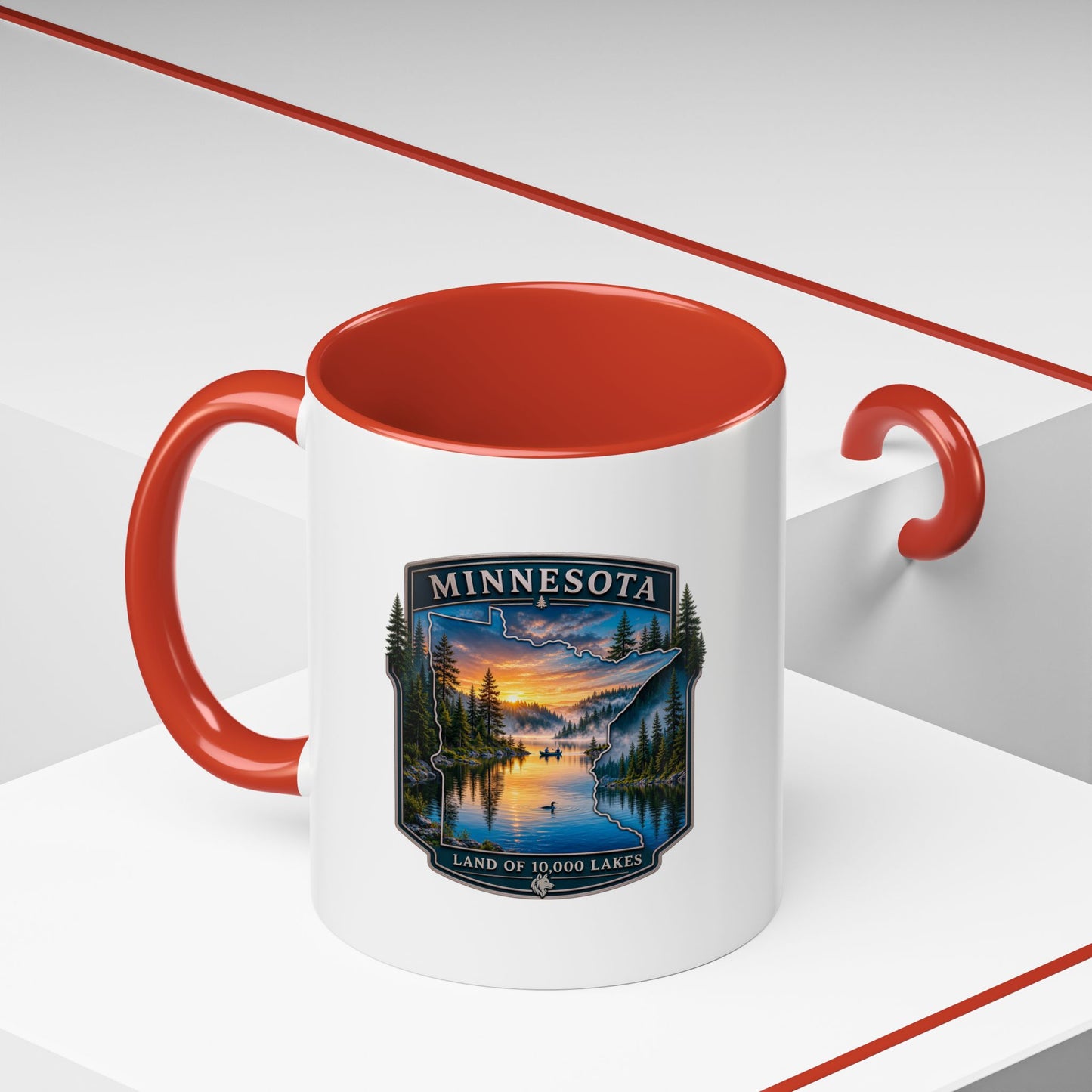Minnesota Lake Sunset Coffee Mug — 'Land of 10,000 Lakes' Accent Mug