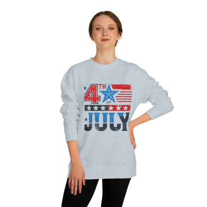 4th of July Crewneck Sweatshirt – Patriotic American Flag Design