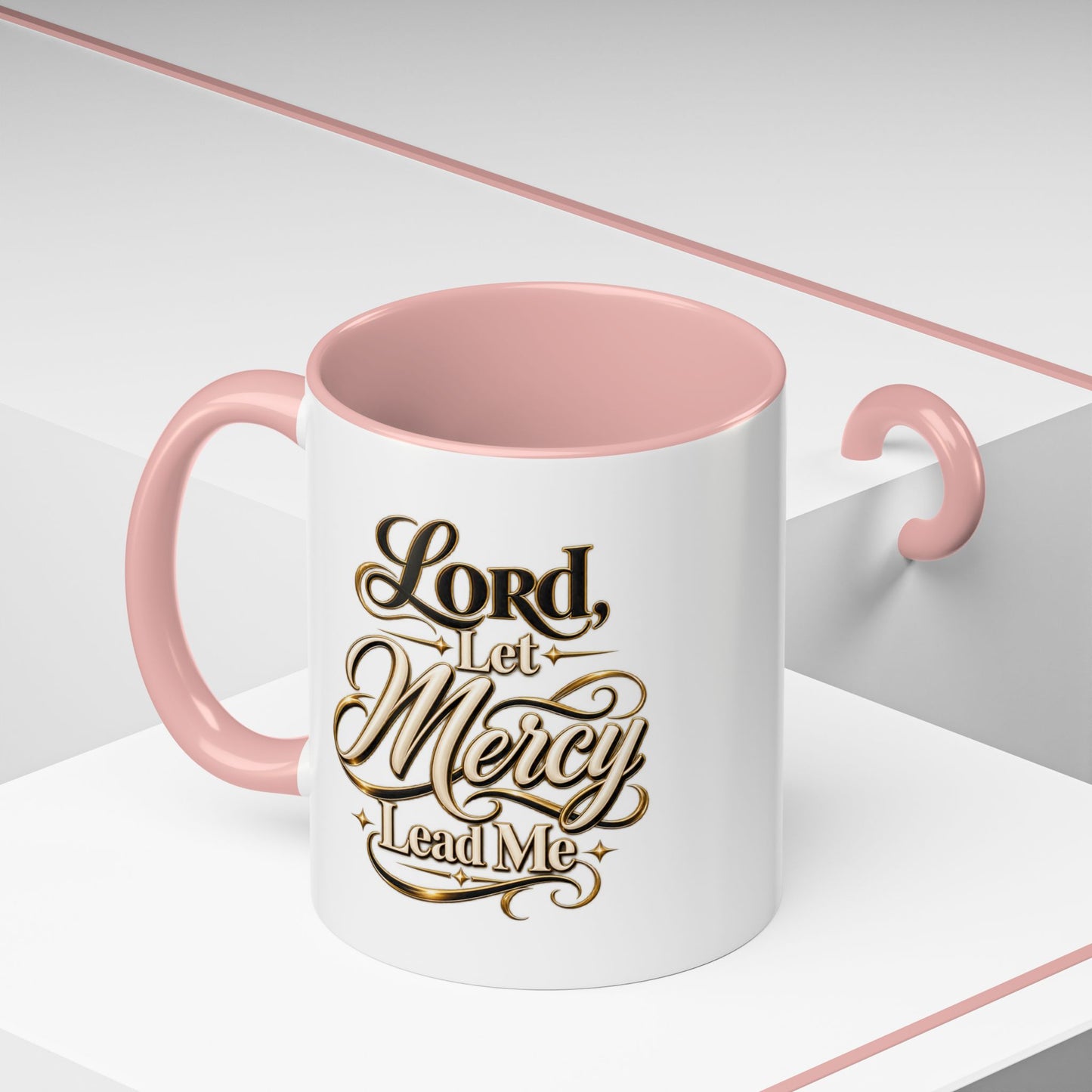 Lord, Let Mercy Lead Me Accent Coffee Mug — Inspirational Christian Scripture 11/15oz