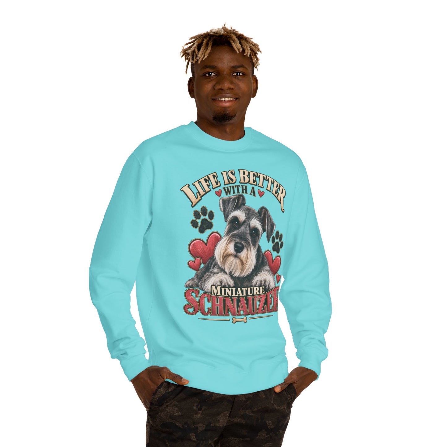 Miniature Schnauzer Sweatshirt — "Life Is Better With A Miniature Schnauzer" Crewneck