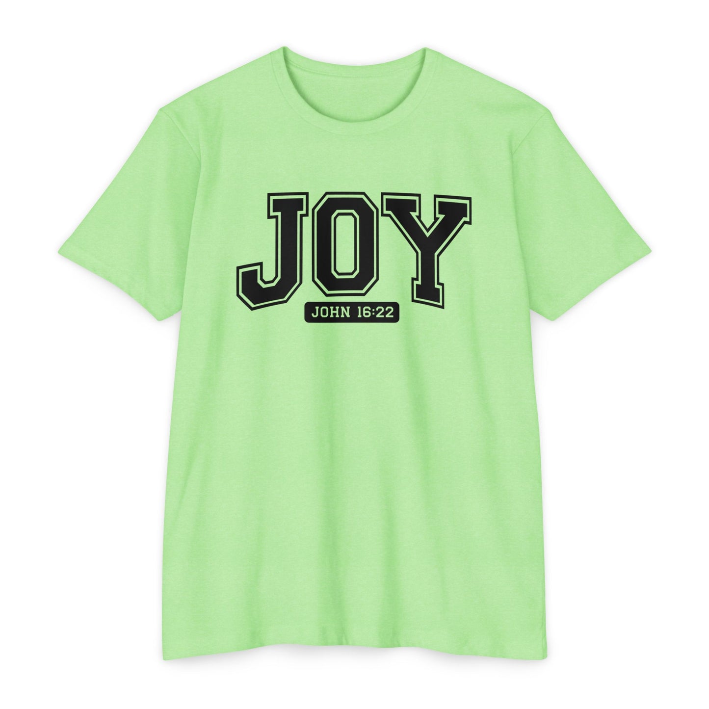 Joy T-Shirt – Christian Scripture John 16:22 College-Style Tee