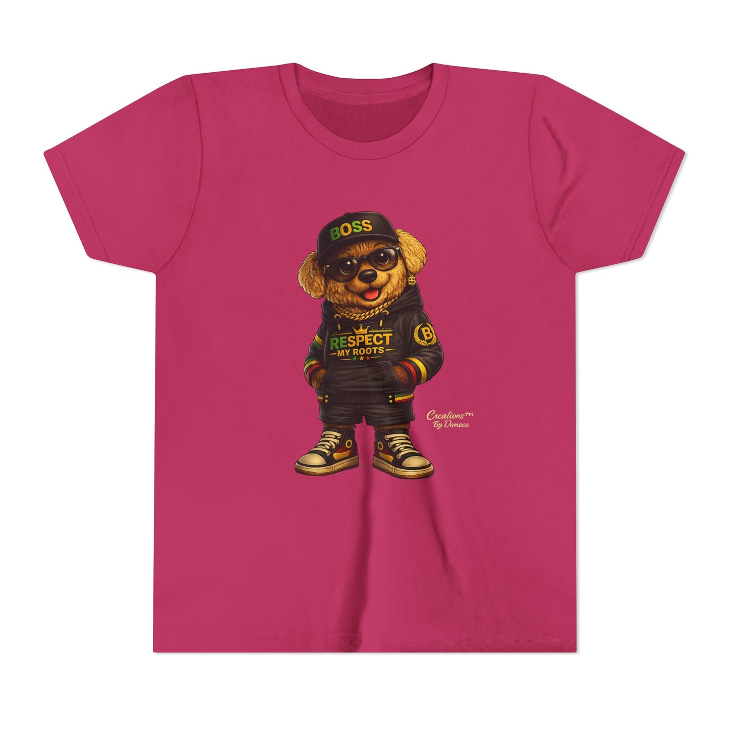 Kids Graphic Tee - 'Respect the Hustle' Teddy Bear Streetwear