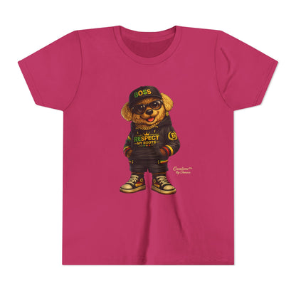 Kids Graphic Tee - 'Respect the Hustle' Teddy Bear Streetwear
