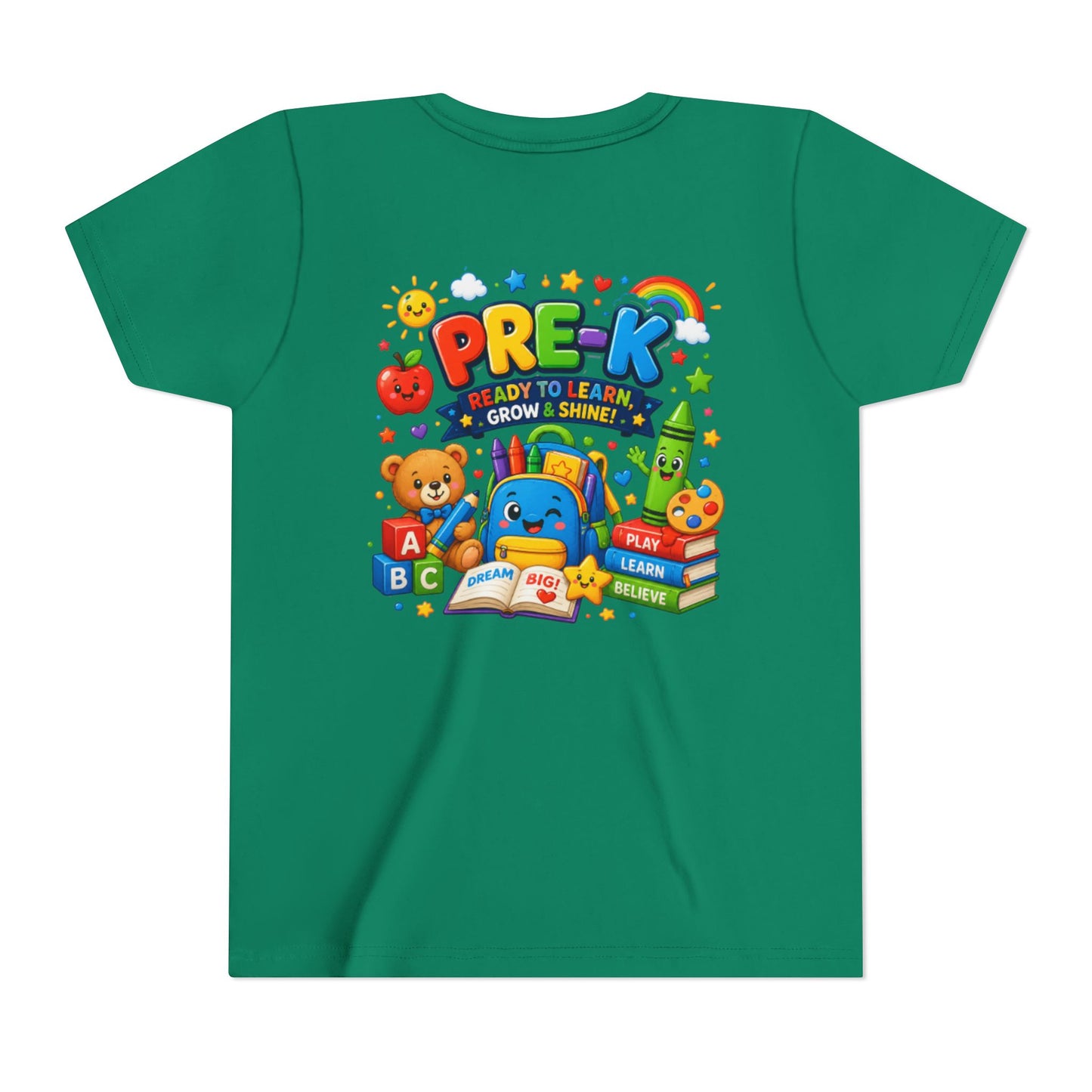 Pre-K Ready To Learn Kids T-Shirt — Colorful Preschool Back-to-School Tee