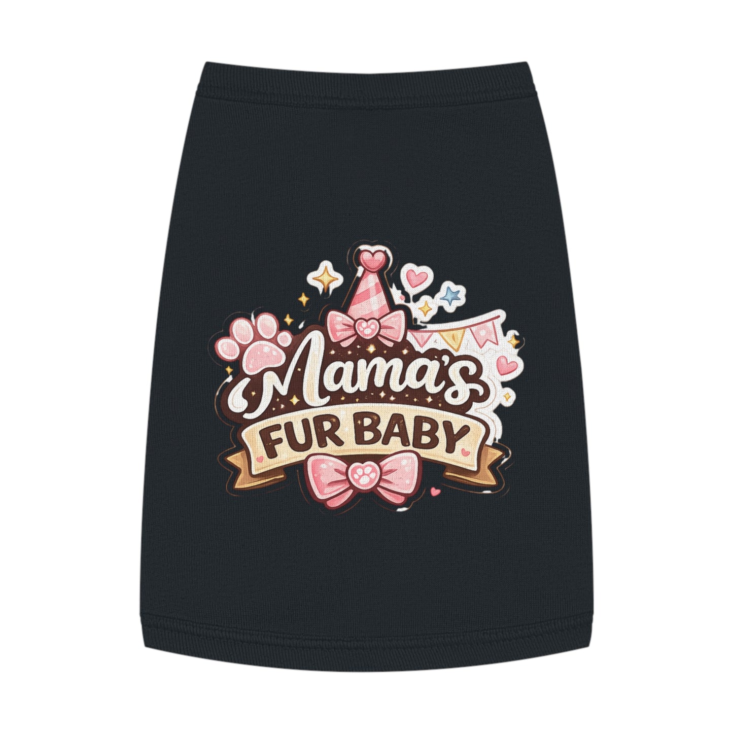 Mama's Fur Baby Pet Tank Top — Cute Paw & Bow Dog Shirt