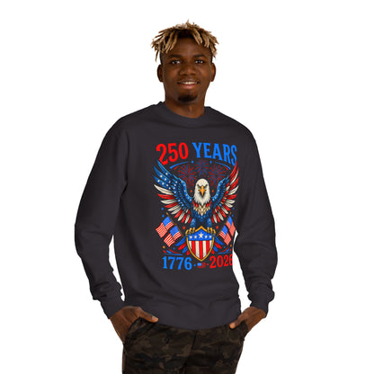 250 Years 1776–2026 Eagle Crewneck Sweatshirt — Patriotic 250th Anniversary