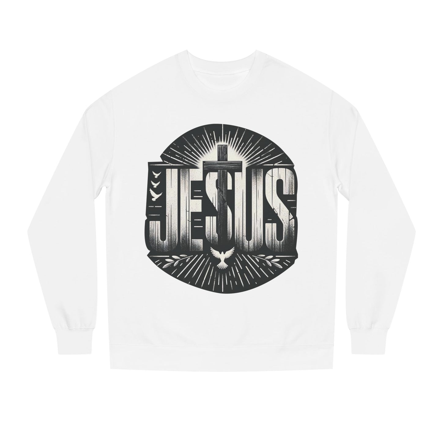 Jesus Graphic Sweatshirt — Vintage Cross & Dove Christian Crewneck