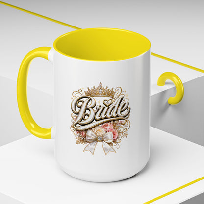 Bride Accent Coffee Mug — Floral Crown Bridal Gift (11/15oz)
