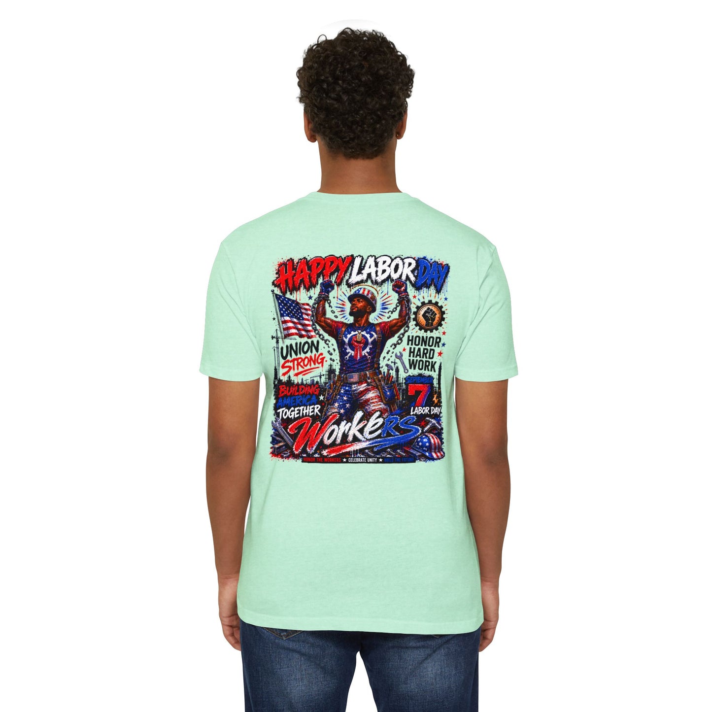 Labor Day Workers T-Shirt – "Happy Labor Day" Union Strong Patriotic Tee
