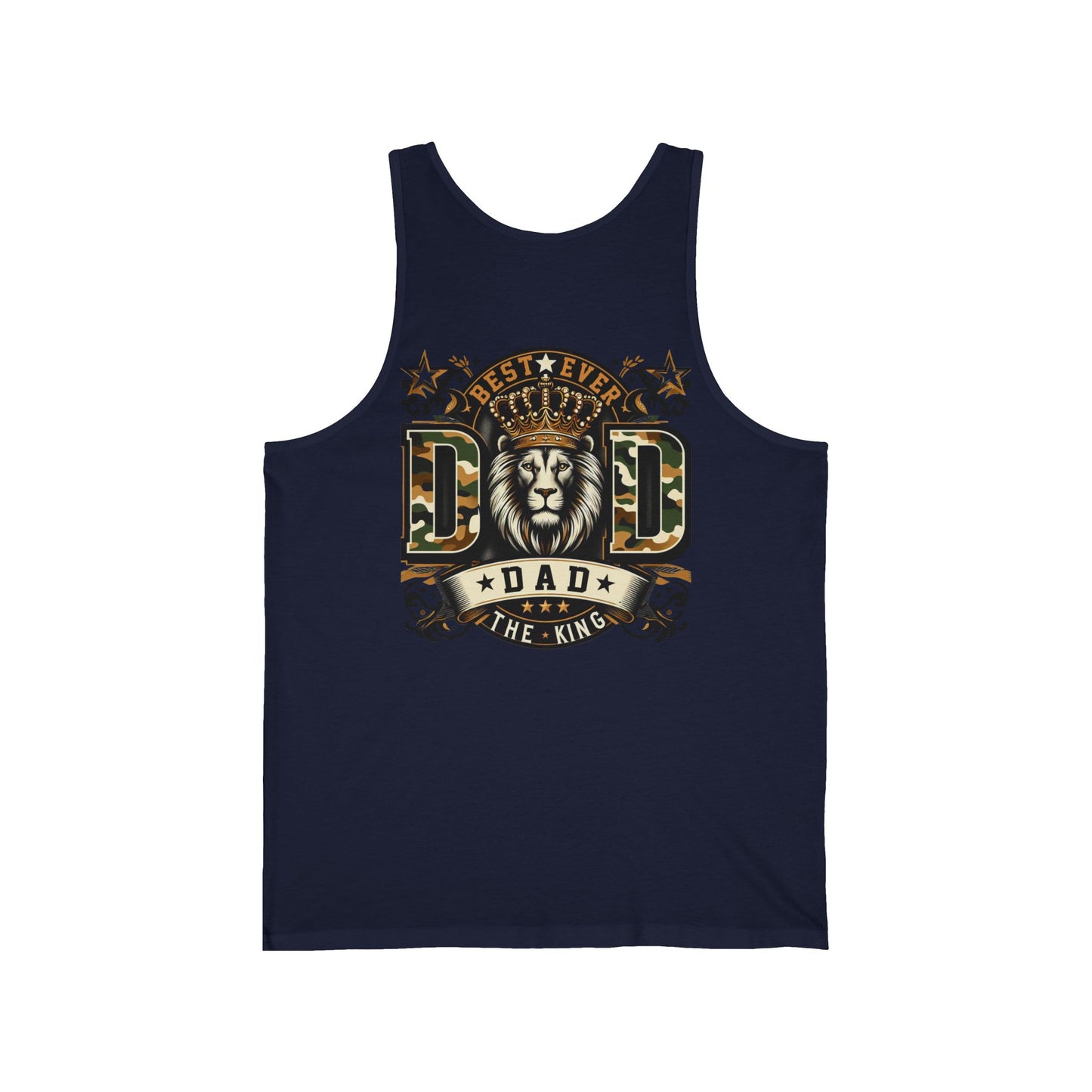 Dad Tank Top — "Best Ever Dad The King" Lion Graphic Fathers Day Gift
