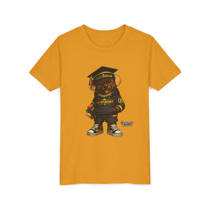 Youth Tee — Scholar Student Bear Graduation Graphic