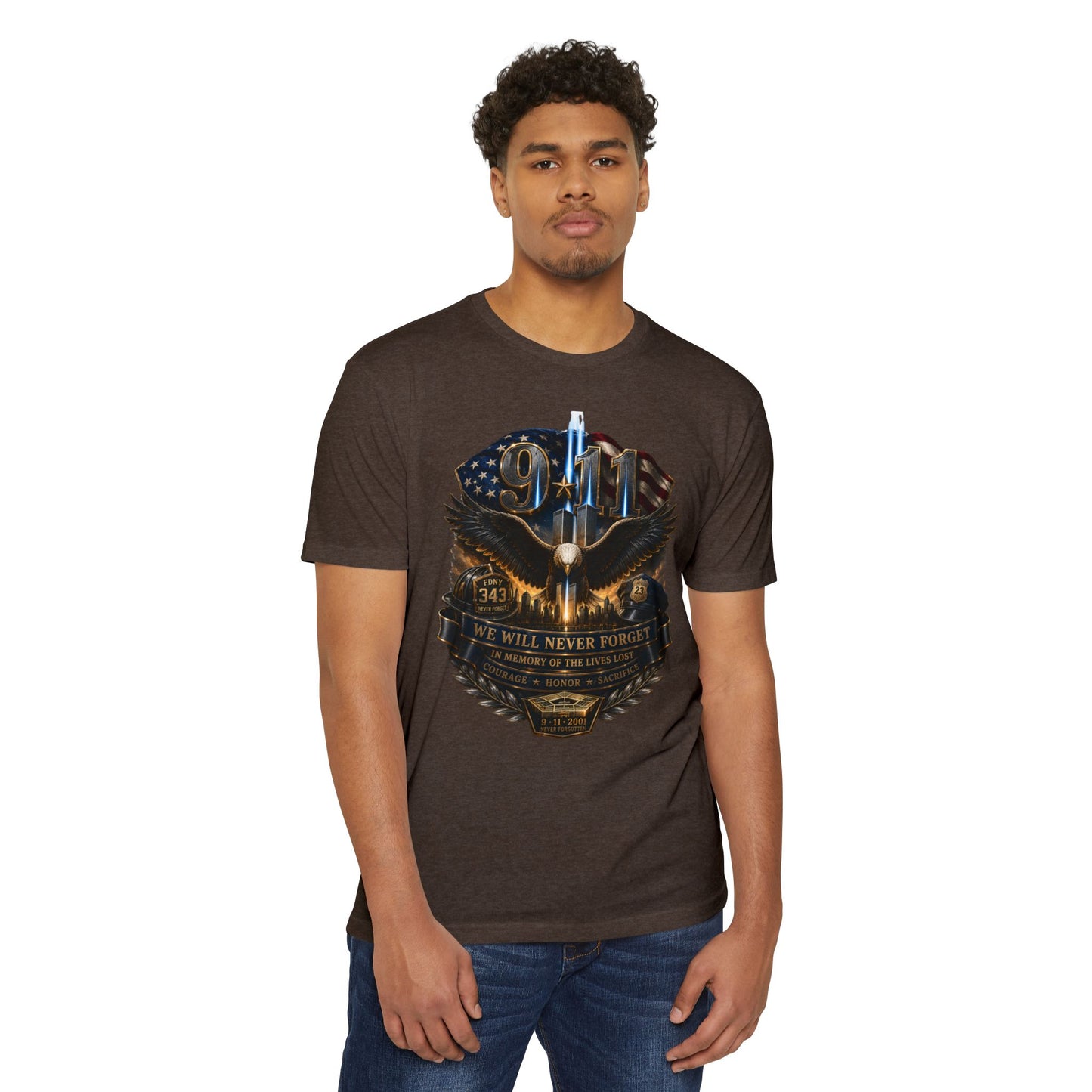 9/11 Remembrance T-Shirt — "We Will Never Forget" Tribute Tee
