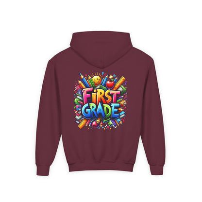 First Grade Kids Hoodie – Colorful Back-to-School Sweatshirt