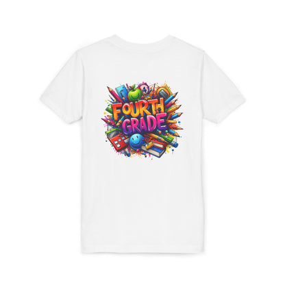 Fourth Grade Youth T‑Shirt – Colorful School Supplies Back to School Tee