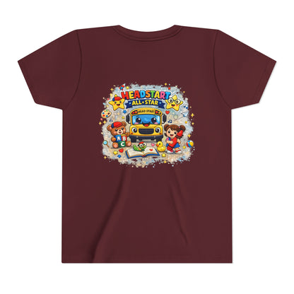 Youth Tee — "Headstart All-Star" Cute School Bus & Characters Back-to-School Shirt