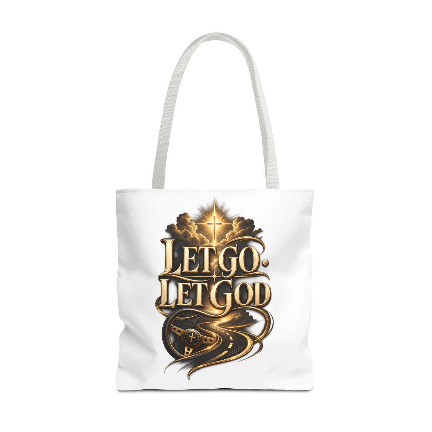 Let Go Let God Inspirational Tote Bag — Christian Faith Prayer Gift