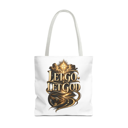 Let Go Let God Inspirational Tote Bag — Christian Faith Prayer Gift