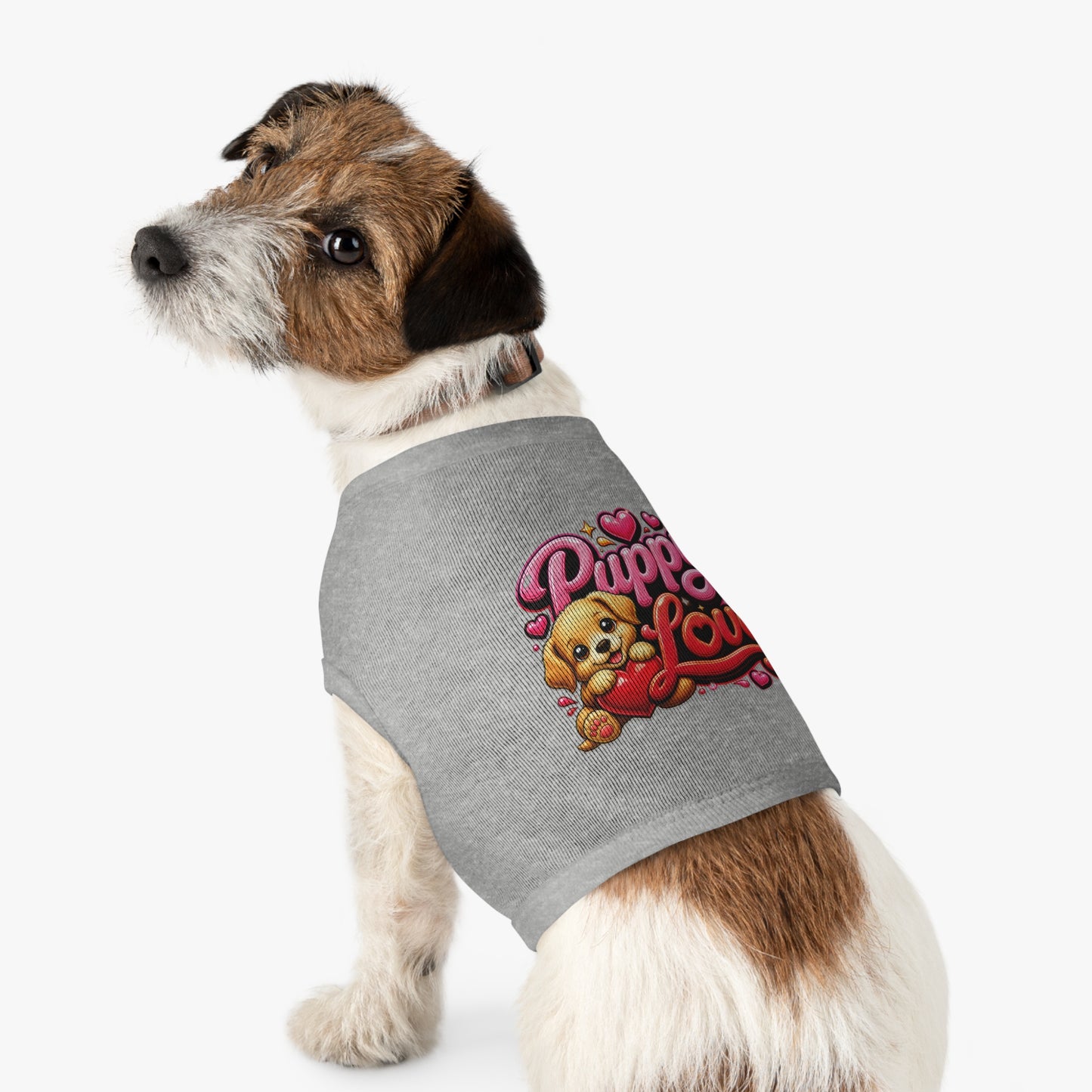 Puppy Love Pet Tank Top — Cute Puppy Heart Graphic Dog Shirt