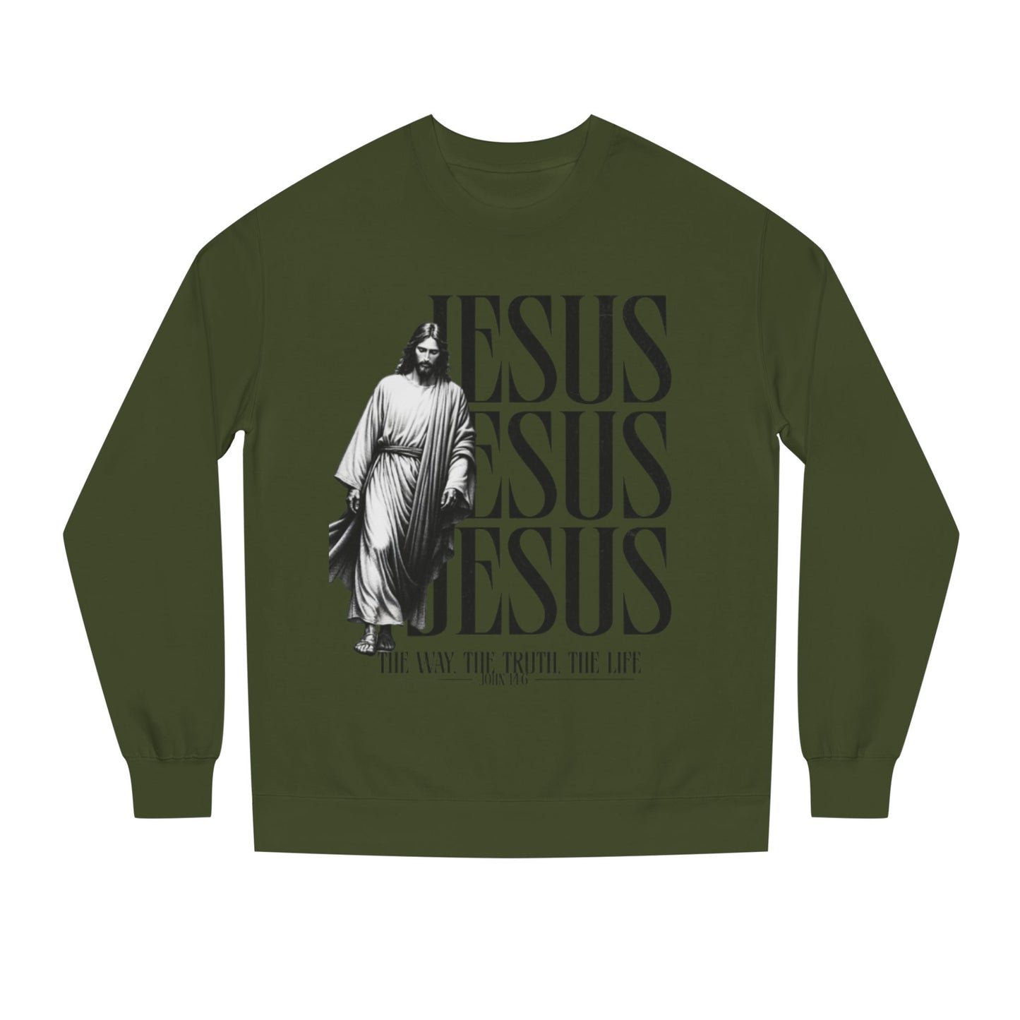 Jesus Crewneck Sweatshirt – The Way The Truth The Life Religious Pullover