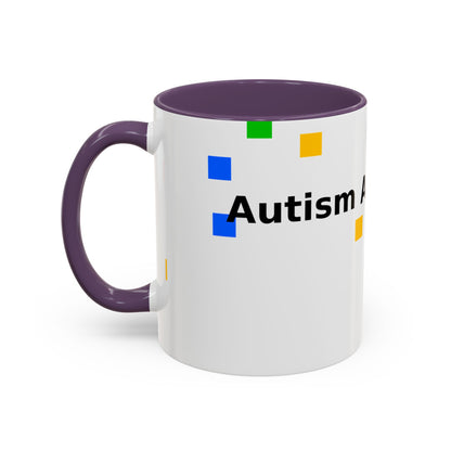 Autism Acceptance Accent Coffee Mug – Colorful Puzzle Square Design (11/15 oz)
