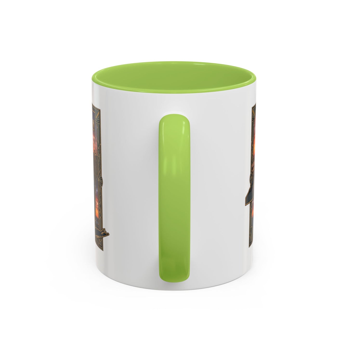 New York Skyline Accent Coffee Mug — Empire State Sunset Scene (11/15oz)