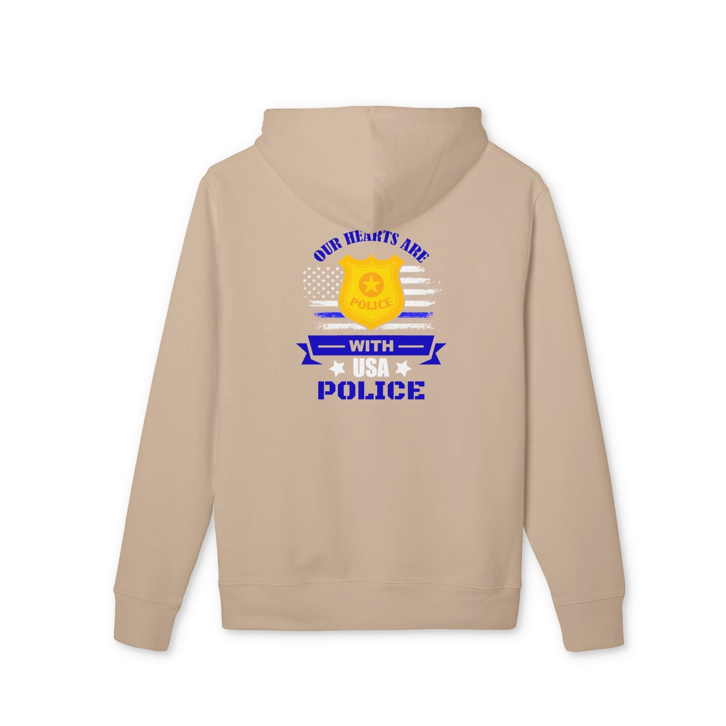 Police Support Hoodie — "Our Hearts Are With USA Police" Casual Pullover