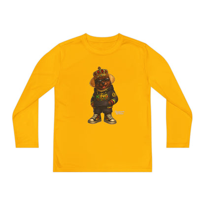 Youth Long Sleeve Tee — 'King' Bear Graphic