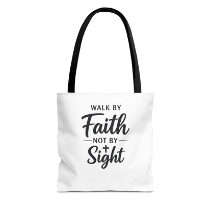 Faith Tote Bag — "Walk by Faith Not by Sight" Inspirational Canvas Tote