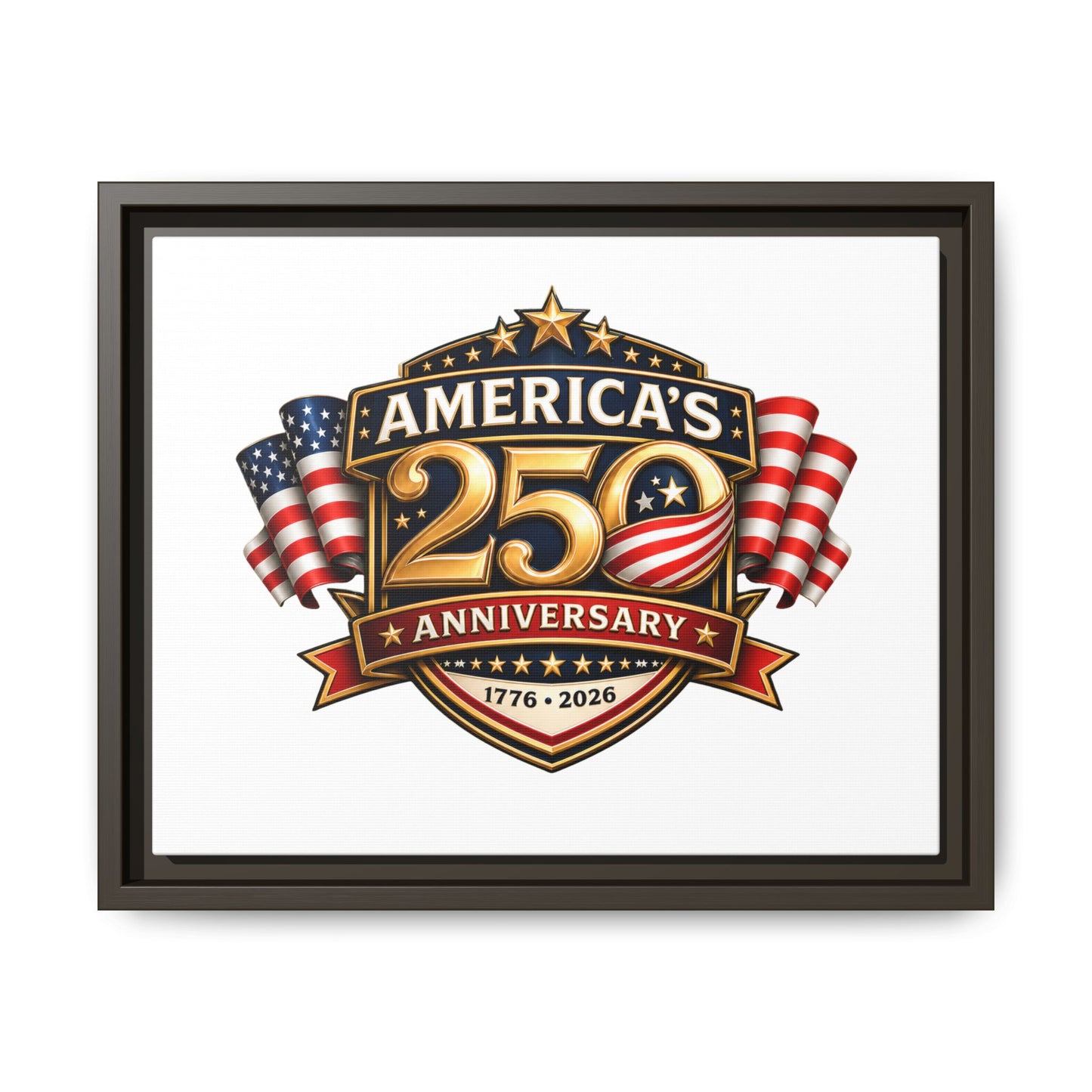 America's 250th Anniversary Framed Matte Canvas - 1776–2026 Patriotic Wall Art