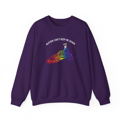 Autism Can't Keep Me Down Fight Resilience Strength Sweatshirt