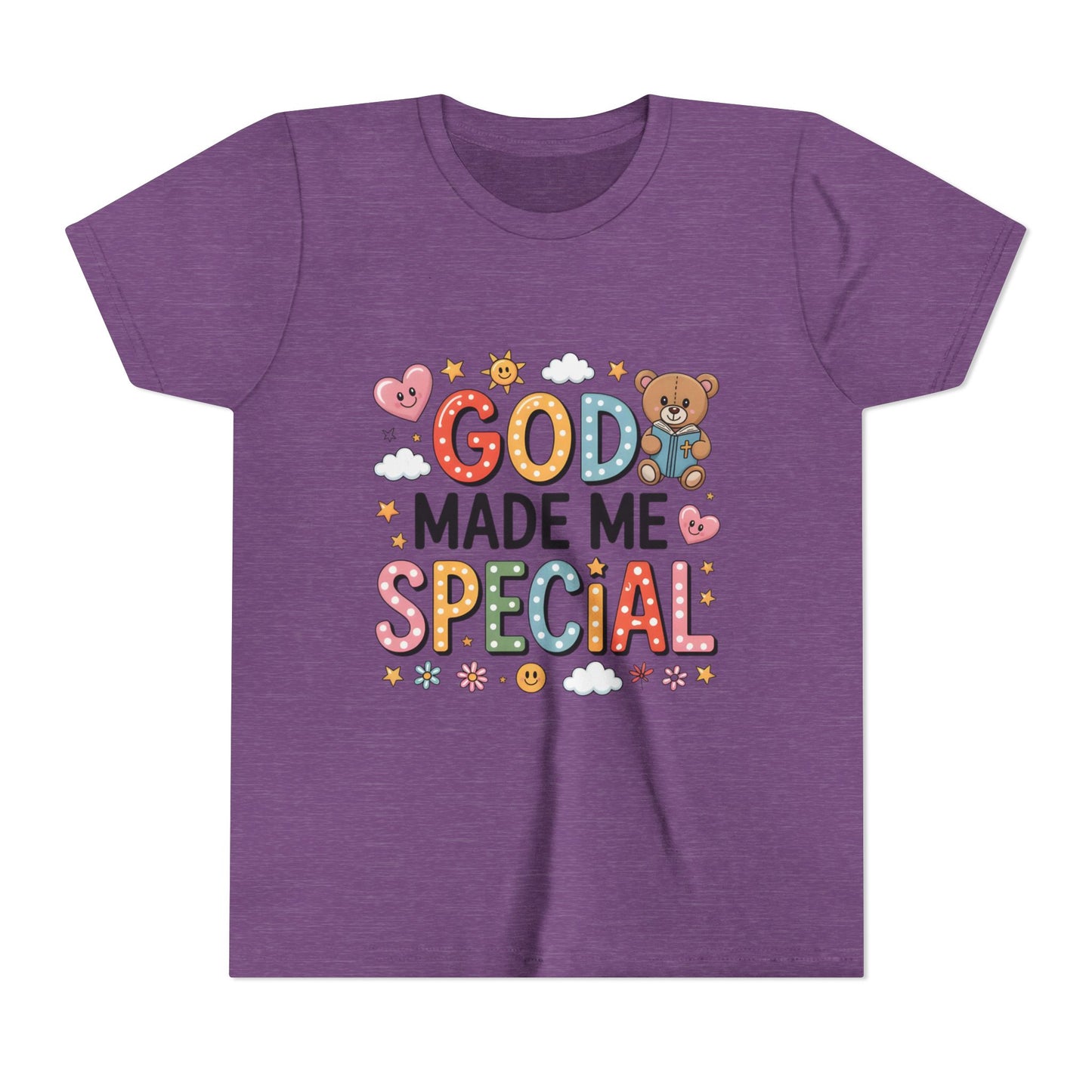 Youth Tee — "God Made Me Special" Cute Christian Kids T-Shirt