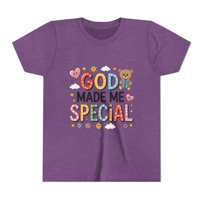 Youth Tee — "God Made Me Special" Cute Christian Kids T-Shirt
