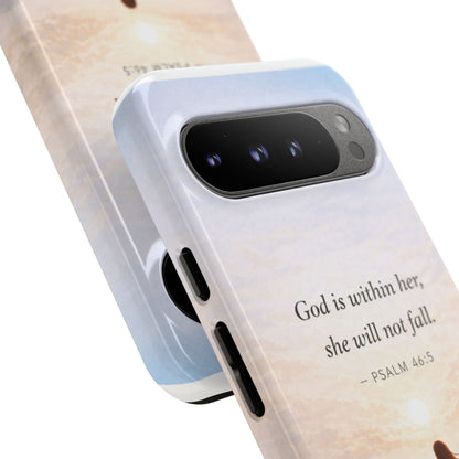 Inspirational Psalm 46:5 Phone Case — 'God is within her, she will not fall' Christian Phone Cover