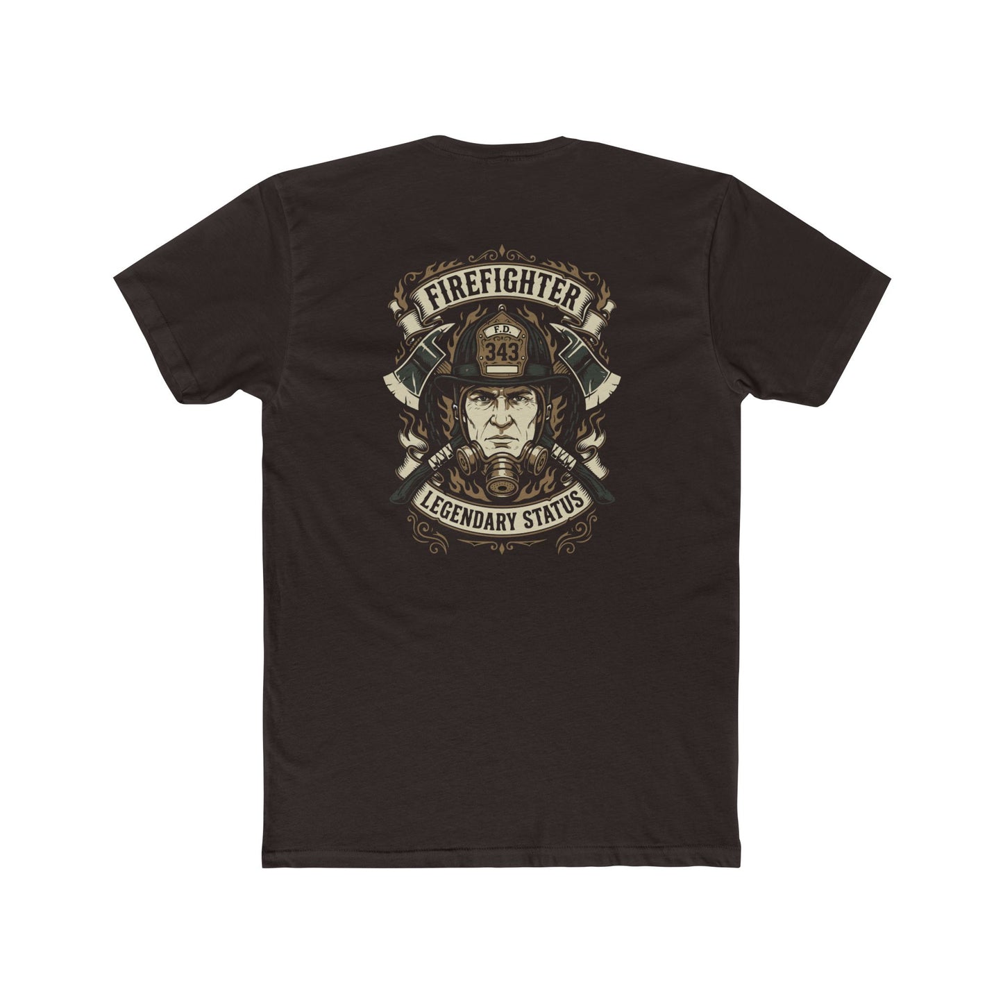 Firefighter Legendary Status T-Shirt — Vintage Fireman Helmet Graphic
