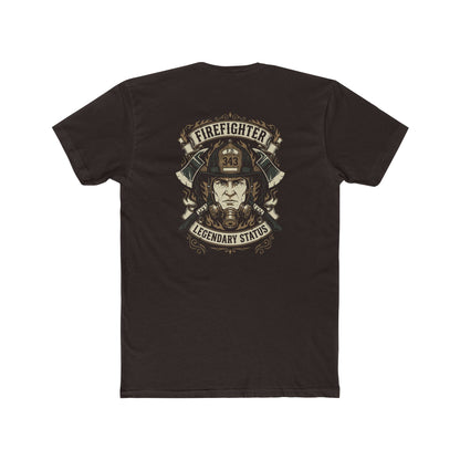 Firefighter Legendary Status T-Shirt — Vintage Fireman Helmet Graphic