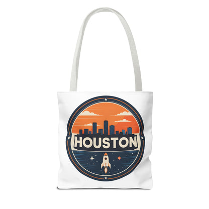 Houston Skyline Rocket Tote Bag – Retro Space City Canvas Tote