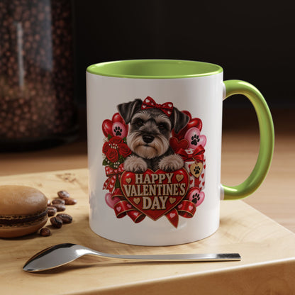Valentine’s Day Dog Coffee Mug — "Happy Valentine’s Day" Accent Mug