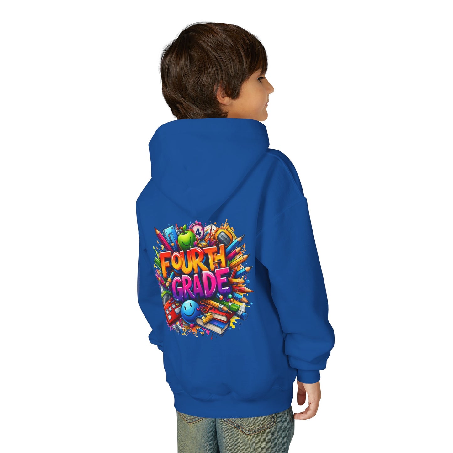 Fourth Grade Youth Hoodie — Colorful Back-to-School Kids Sweatshirt